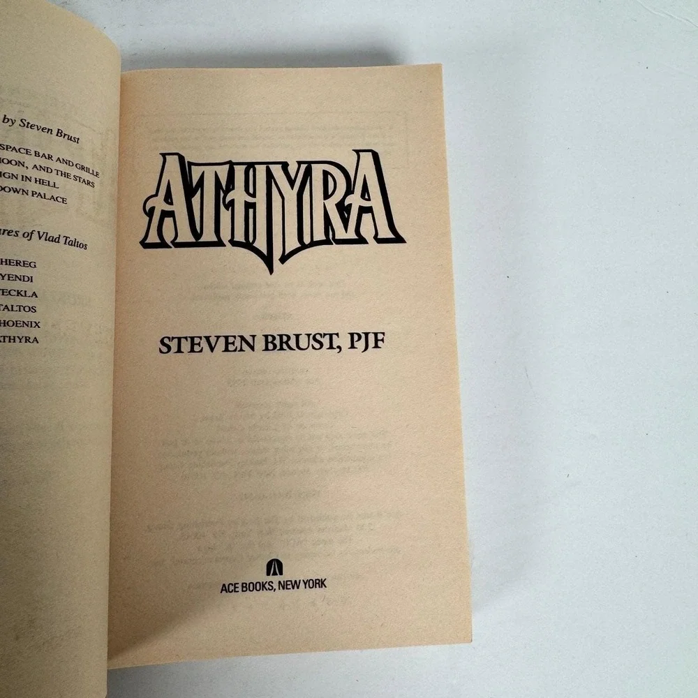 Athyra Steven Brust 1993 First Edition Paperback‎ Vlad Taltos Fantasy Ace Books